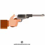 Revolver in hand clip art