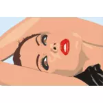 Lying woman with makeup vector illustration