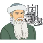 Johannes Gutenberg vektor gambar