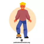 Guy learning to skateboard