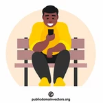 Guy checking a smartphone