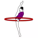 Bilden av gymnastik bågskytte artist
