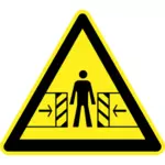 Señal de advertencia de peligro de puerta corredera vector imagen