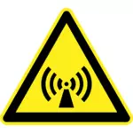 Fale radiowe zagrożenia grafika wektorowa znak ostrzegawczy
