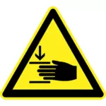 Danger from pinching hazard warning sign vector image