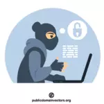 Hacker stealing passwords