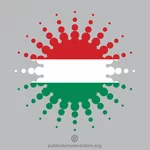 Maďarský vlajka halftone design