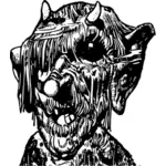 Image vectorielle de visage de monstre poilu
