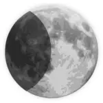 矢量图像的半个月亮的天气预报颜色的象征
