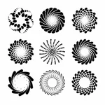 Dotted circular shapes set