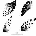 Elementos de diseño de semitono puntos negros