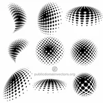 Halftone shapes vector pack