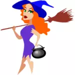 Trendy witch vector image