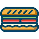 Hamburger meledak gambar vektor tampilan
