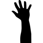 Vector graphics of wide open fist stretched up