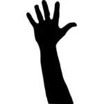 Векторное изображение руки вверх силуэт