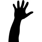 Vector illustration of kid's hand raised up