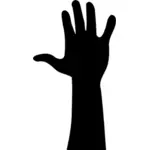 Vector clip art of stretched arm