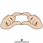 Hand gesture with index fingers