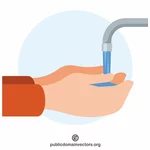 Washing hands with water