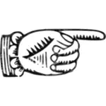 Ilustración vectorial de señalar mano