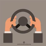Hands on the steering wheel