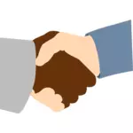 Omul negru şi alb om strângere de mână ilustraţia vectorială
