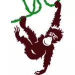 Małpa clip art wektor wiszące