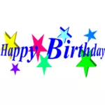 Happy birthday lettering vector image