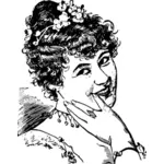 幸せな古典的な女性ベクトル画像