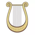 Harfa s dekorace Vektor Klipart