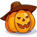 Abóbora de Halloween com um desenho vetorial de sombrero