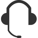 Vektorgrafiken schwarz Headset-Symbol