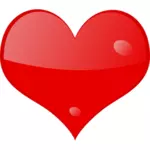 Immagine vettoriale di cuore splendente rosso