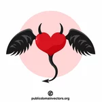 Heart with black horns