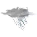 Vektor seni klip simbol warna ramalan cuaca untuk berat hujan