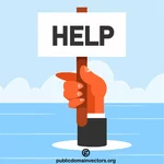 Help sign in the water