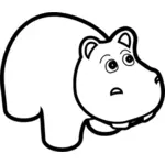 Hipopótamo línea arte vector dibujo