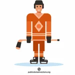 Art de dessin animé de joueur de hockey