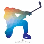 Hockey player hitting a puck