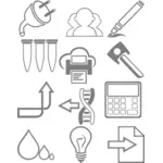 Science icons set vector image