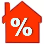 Casa prestito tasso di interesse icona vector ClipArt