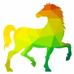 Paard silhouet in felle kleuren