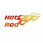 Hot rod text illustration