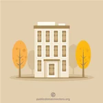 Residential building in autumn setting