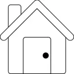 Grafika wektorowa sztuki linia prosta mały dom