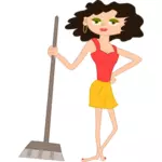 Vector image of young housewife