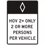 Freeway sign for HOV vehicles vector drawing