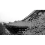 Japanisches Gebäude auf dem Dach