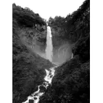 Водопад в черно-белом